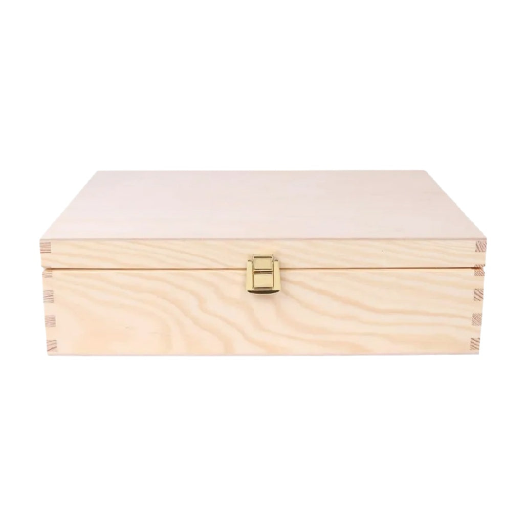 Boîte de rangement en bois naturel pour organisation d'objets - 30 x 20 x 10