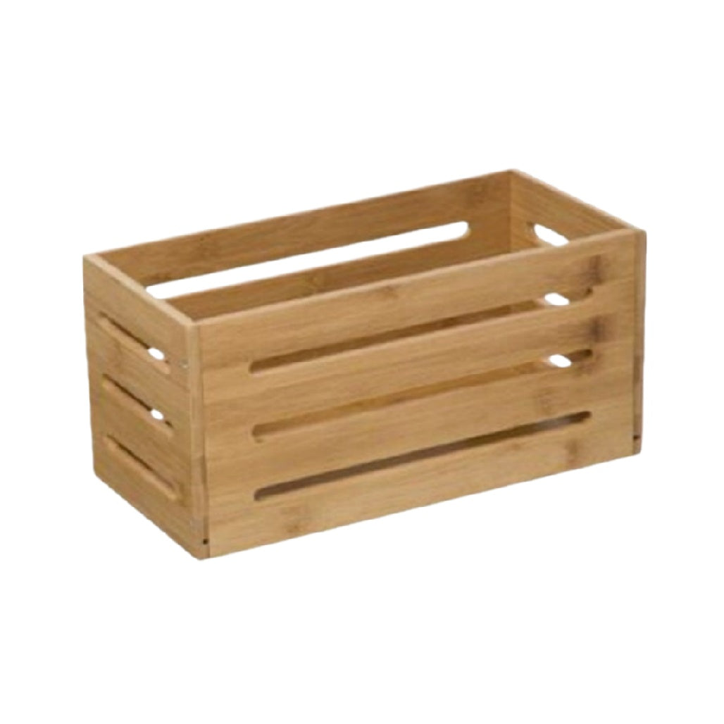 Caisse de rangement en bambou pour organisation domestique - 40 x 20 x 15
