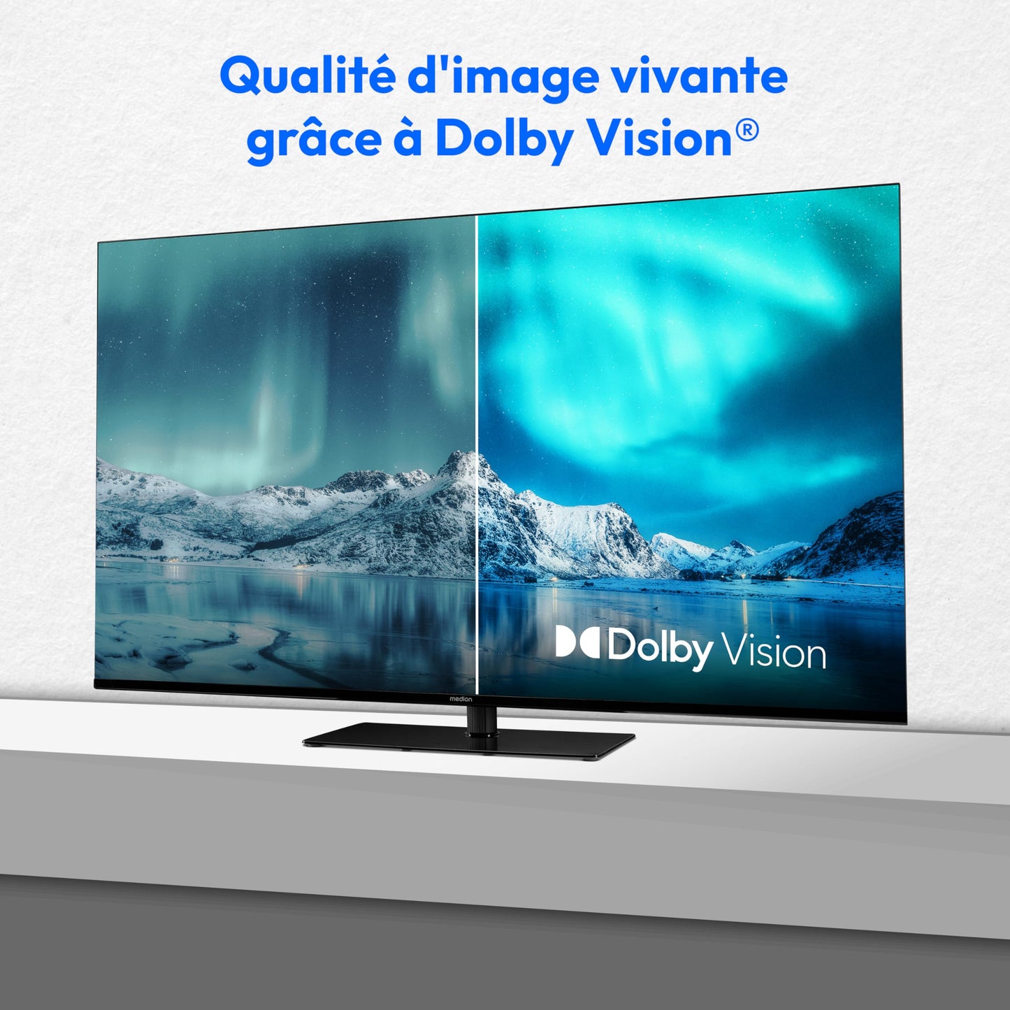 MEDION TV 50 Pouces (125,7 cm) Television (Smart TV, 4K, Dolby Vision HDR, Prime Video, Disney+, Dolby Atmos, DTS X, Compatible avec Google TV, PVR, Bluetooth, MD 850400)