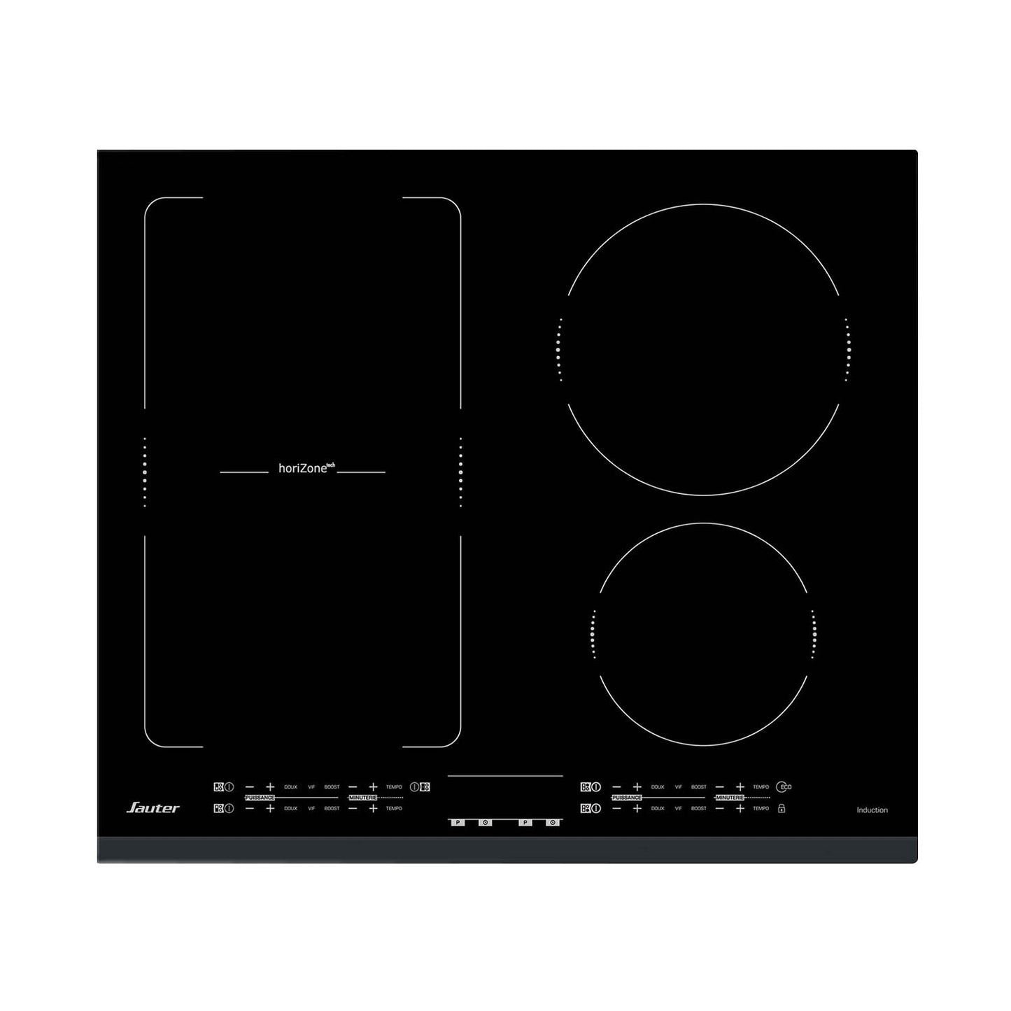 Sauter - SPI4664B - Plaque Induction - Table de Cuisson Encastrable - Noir - 4 Foyers - 7200W - Dimensions Encastrement : 56x49cm - Espace Grand Plat - Fabriqué en France