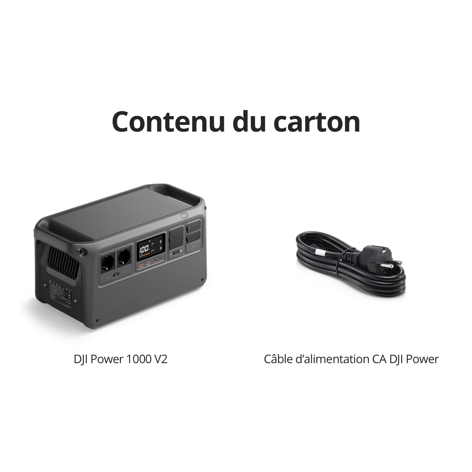DJI Power 1000 V2, station électrique portable 1 024 Wh (Batterie LFP), sortie stable de 2 600 W, recharge de 0–80% en 37 Min, générateur électrique portable pour maisons, systèmes hors réseau