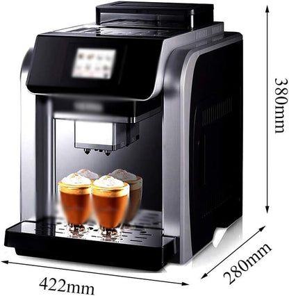 Machine à Café Espresso, Machine à Café Entièrement Automatique, Double Chaudière, Moulin à Café Fantaisie, Consommateur Et Commercial 422Mm × 280Mm × 380Mm Argent (Couleur: Silve Intéressant, HUANG