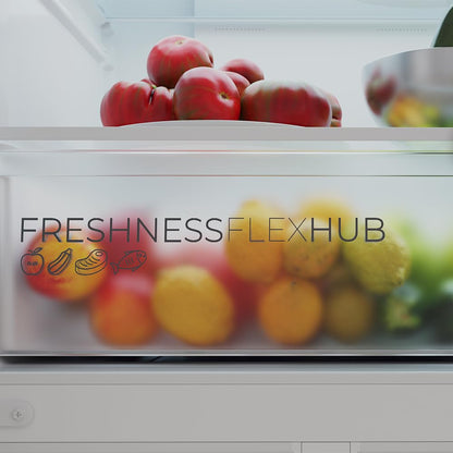 Cecotec Réfrigérateur 4 Portes Total No Frost Bolero CoolMarket 4D 394 Inox E,394 Litres, Hauteur 170 cm et 70 cm Largeur, Tiroir Température Variable, Compresseur Inverter, ATT Antibactérien