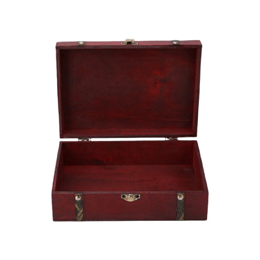 Boîte de rangement en bois avec fermeture en métal pour décoration - 30 x 15 x 10