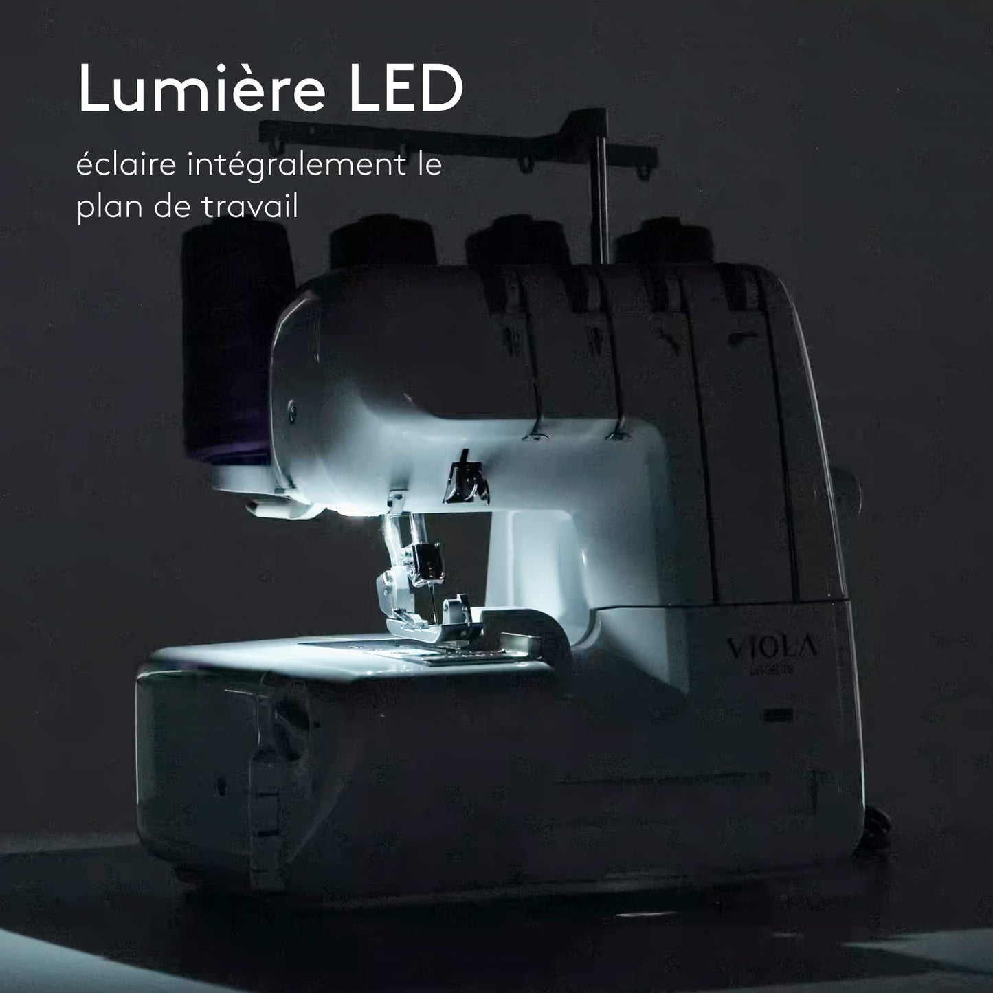 VIOLA LOOK T8 Surjeteuse avec Différentiel, Enfilage Simplifié, Machine à Coudre Overlock Facile à Utiliser 2/3/4 Fils, Lumière LED, Silencieuse