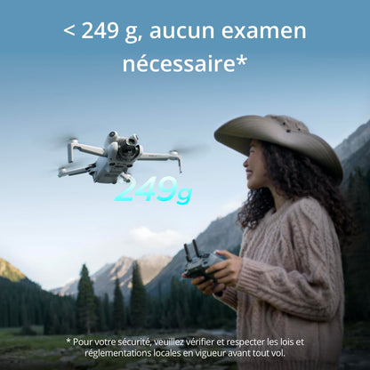 DJI Bundle avec Mini 4 Pro Fly More avec RC 2 (Radiocommande avec Écran), Mini Drone Pliable avec Caméra 4K, Moins de 0,549 lb/249 g, Temps de Vol de 34 min, 2 Batteries Supplémentaires, C0