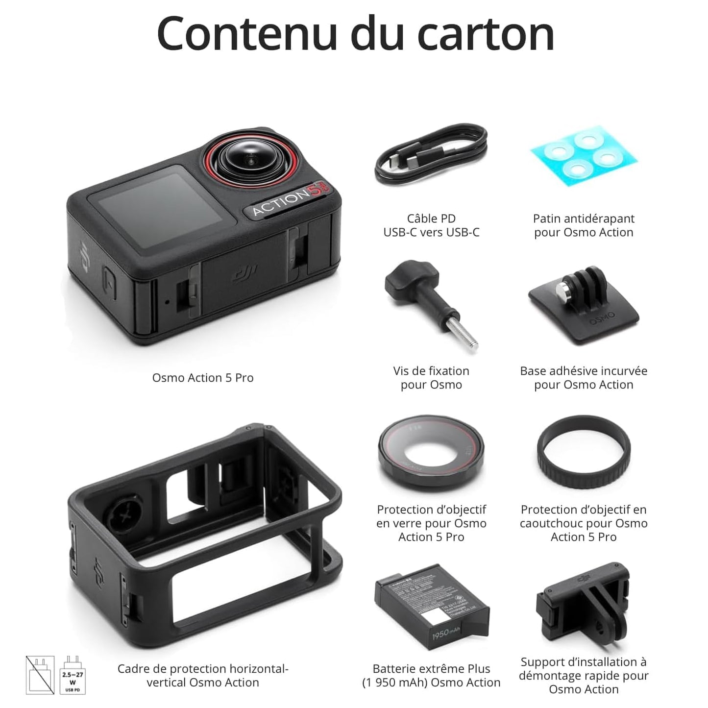 DJI Bundle Standard Osmo Action 5 Pro, Caméra Étanche avec Capteur 1/1,3", Vidéo 4K/120 IPS, Suivi de Sujet, Stabilisation, Double Écran Tactile OLED, Caméra d’Action 4K Idéale pour Sports, Vlog