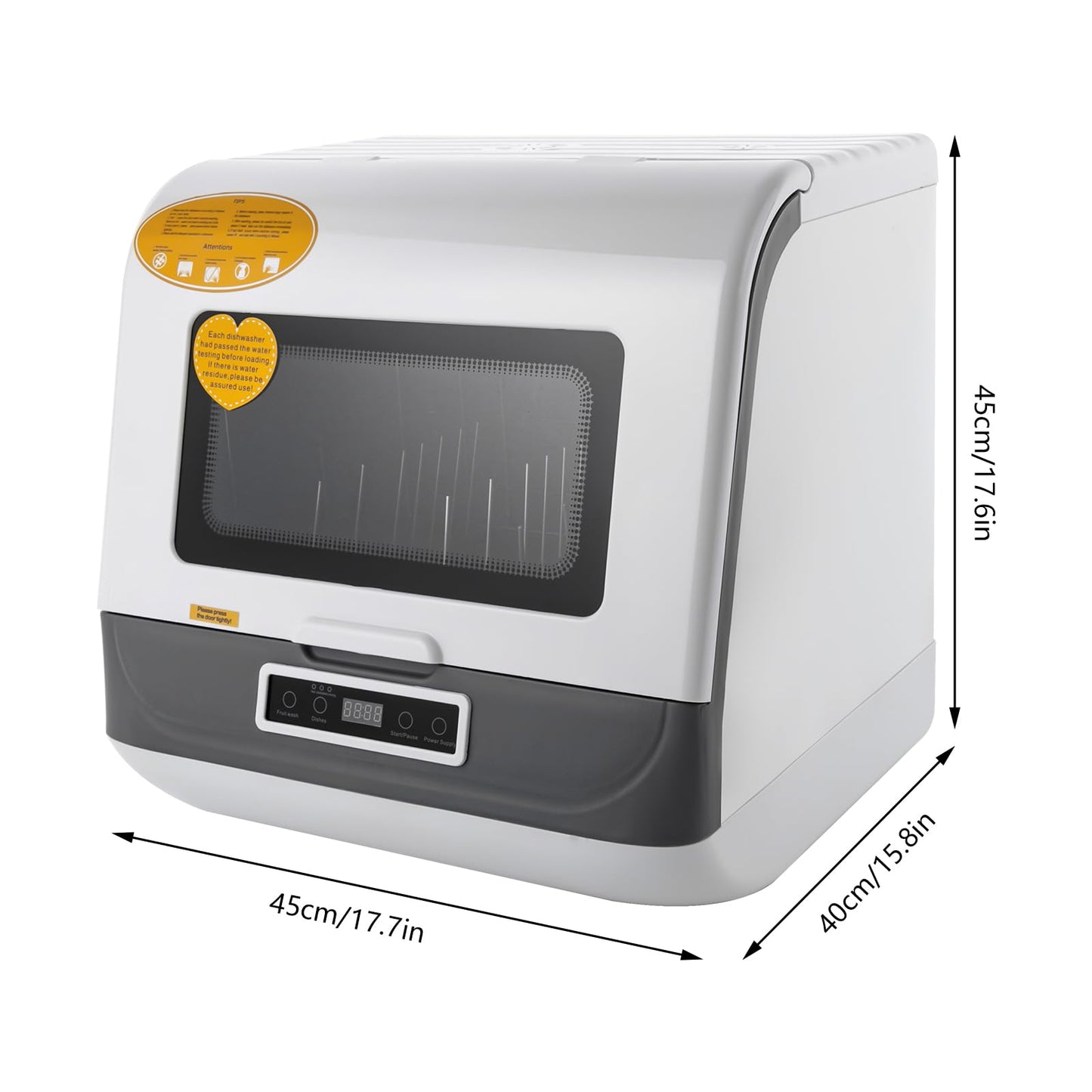Lave-Vaisselle Portable, Mini-Lave-Vaisselle, 3 Modes De Nettoyage, Lave-Vaisselle, Etre Placé Sur Les Comptoirs, Sous Les Comptoirs, Machines A Laver Et Sur Les Etagères (Blanc)