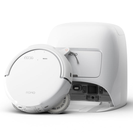 DJI ROMO S Robot Aspirateur Laveur, Aspirateur Robot de 25 000 Pa, détection de Niveau Drone, Deux Bras robotiques, 200 Jours sans Maintenance, Lavage et séchage Auto des tampons de serpillière