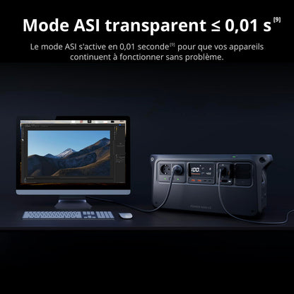 DJI Power 1000 V2, station électrique portable 1 024 Wh (Batterie LFP), sortie stable de 2 600 W, recharge de 0–80% en 37 Min, générateur électrique portable pour maisons, systèmes hors réseau