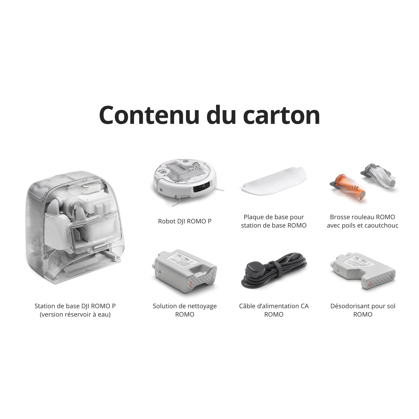 DJI ROMO P Robot Aspirateur Laveur au Design Transparent, Aspirateur Robot de 25 000 Pa, détection de Niveau Drone, 200 Jours sans Maintenance, Solutions de Nettoyage Personnalisables