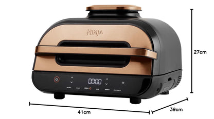 Ninja Foodi MAX Health Grill & Air Fryer, 6-en-1, Griller, Frire, Cuire, Rôtir et plus, 3,8L, Pièces Lavables au lave-vaisselle, Cuivre/Noir, Exclusivité Amazon AG551EUCP