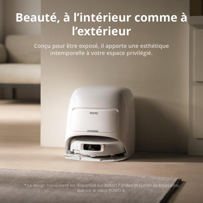 DJI ROMO S Robot Aspirateur Laveur, Aspirateur Robot de 25 000 Pa, détection de Niveau Drone, Deux Bras robotiques, 200 Jours sans Maintenance, Lavage et séchage Auto des tampons de serpillière