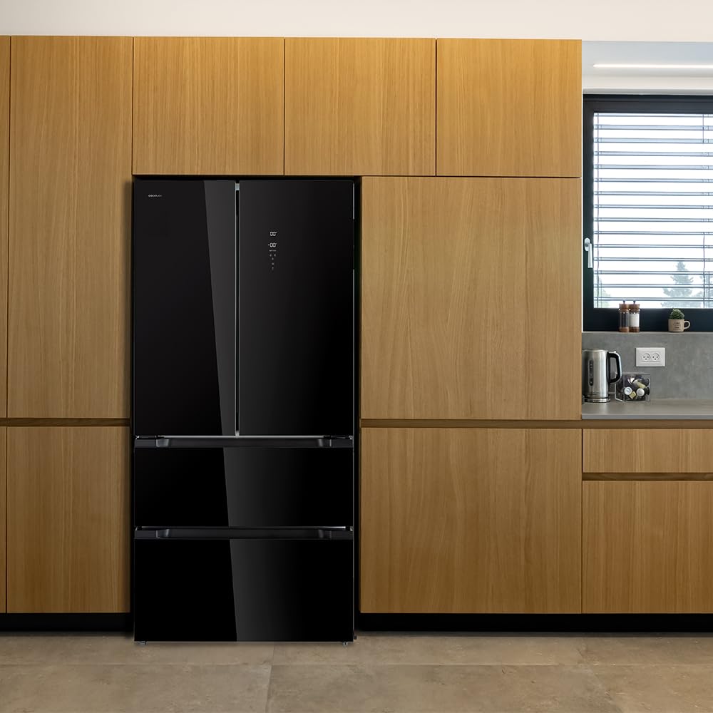 Cecotec Refrigerator French Door Dark 510 L Bolero CoolMarket FD 510 Dark E. 183 cm High, 84 cm Wide, Motor Inverter Plus, Fast Cooling and Fast Freezing, MultiAirFlow, Total NoFrost