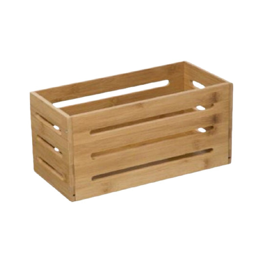 Caisse de rangement en bambou pour organisation domestique - 40 x 20 x 15
