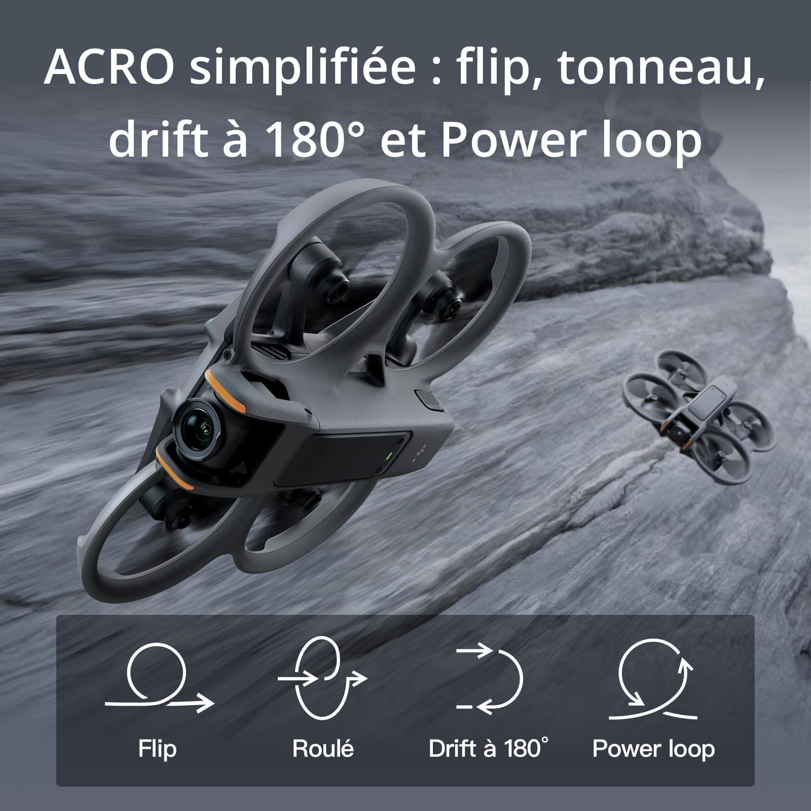 DJI Bundle Fly More Avata 2 (Batterie Unique), Drone FPV avec Caméra 4K, Protection d’hélice intégrée, Flip-Tonneau en Une Touche, Goggles 3 et RC Motion 3 Incluses, Drone Caméra pour Contenu en POV