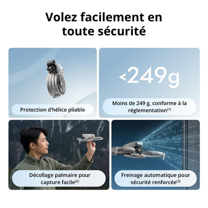Bundle Fly More DJI Flip (radiocommande RC 2 avec écran), Drone Caméra 4K UHD pour adultes, Décollage palmaire, Retour automatique, Vol intelligent, Trois batteries pour un temps de vol de 93 min