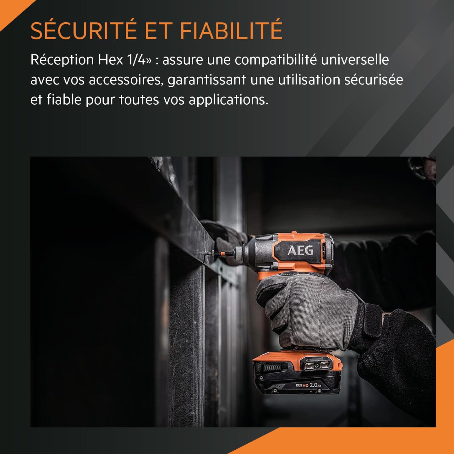 AEG - Visseuse à chocs 18V BRUSHLESS, 350 Nm, 3 modes, 0 à 2900 tr,min, 0 à 4200 cps,min, réception Hex 1,4", sans batt. ni chargeur, en carton