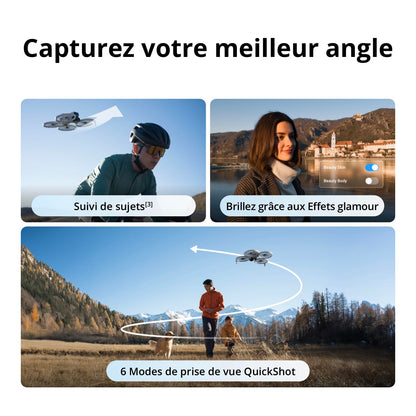 Bundle deux batteries DJI Flip sans radiocommande à écran, drone caméra 4K UHD pour adultes, décollage palmaire, retour automatique, vol intelligent, deux batteries