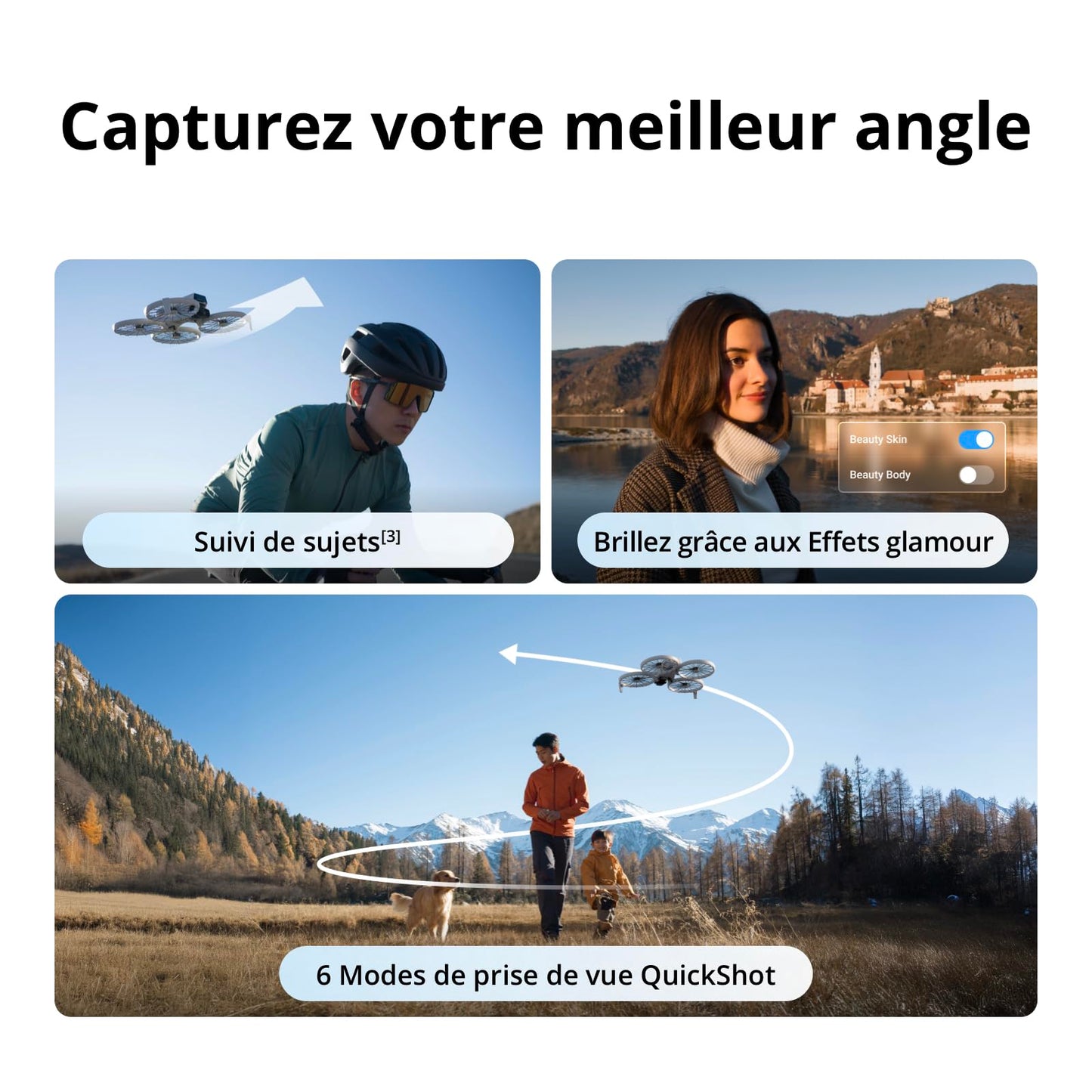 Bundle Fly More DJI Flip (radiocommande RC 2 avec écran), Drone Caméra 4K UHD pour adultes, Décollage palmaire, Retour automatique, Vol intelligent, Trois batteries pour un temps de vol de 93 min