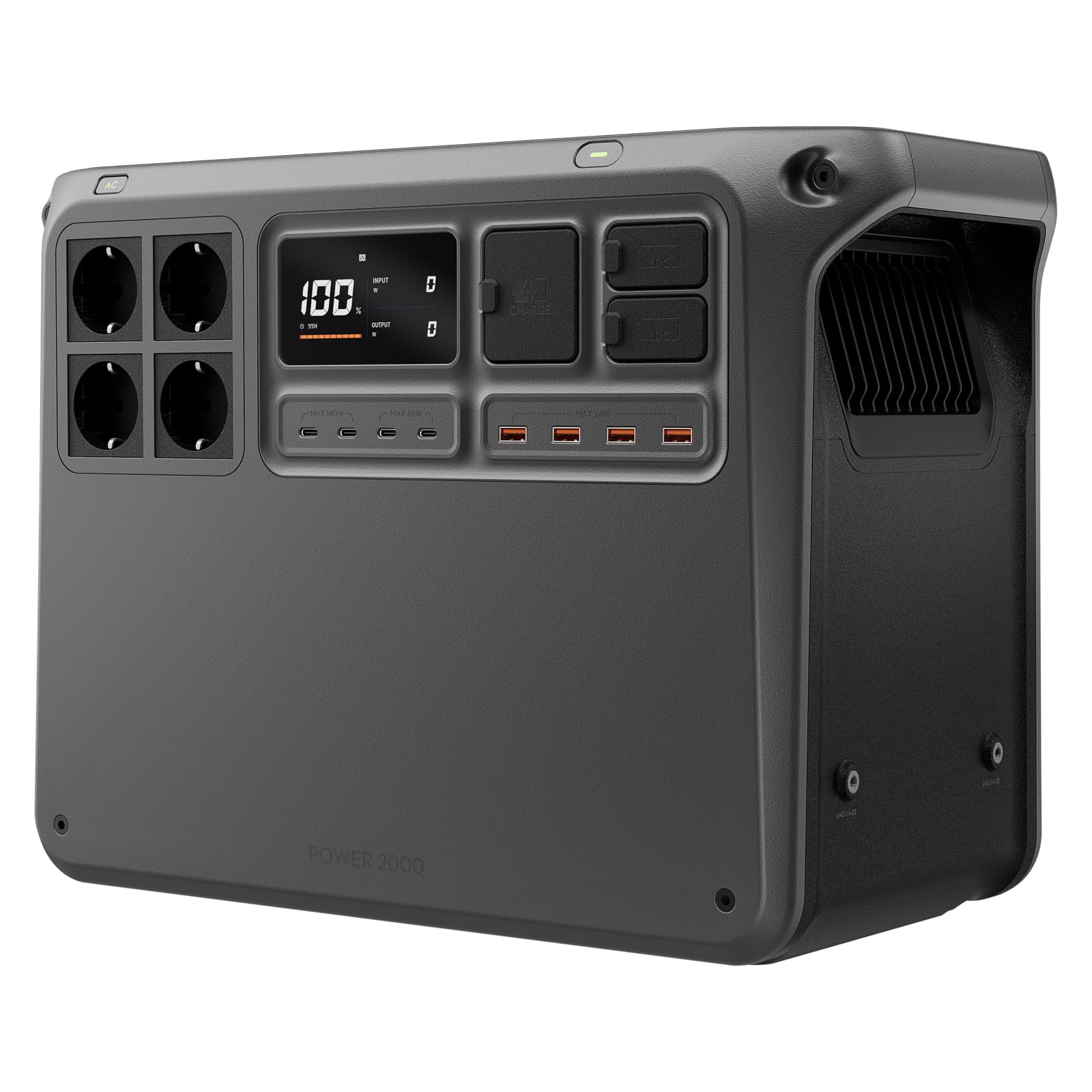DJI Power 2000, station électrique portable 2 048 Wh (Batterie LFP), format compact, sortie stable de 3 000 W, recharge de 0–80% en 45 min, générateur électrique portable pour maison & camping