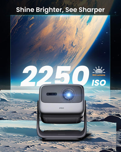 JMGO N1S Pro Videoprojecteur 4K Triple Laser, 2250 ISO Lumens, Google TV et Netflix Officiel, Autofocus 360° Temps Réel, Contraste 1600:1, 20W Dolby Digital Plus, 300" projecteur Portable, extérieur