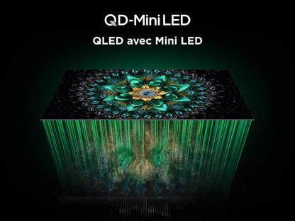 TCL 55Q6C QD-Mini LED TV, 4K HDR Premium 1000nits, Smart TV alimenté par Google (Dolby Vision IQ et Atmos, système Audio Onkyo 2.1, Motion Clarity Pro 144Hz, contrôle Vocal Mains Libres)