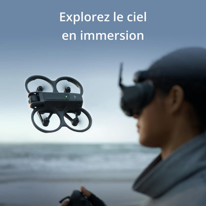 DJI Bundle Fly More Avata 2 (Trois Batteries), Drone FPV avec Caméra 4K, Acrobaties en Une Touche, Protection d’hélice intégrée, Drone Caméra avec Goggles 3 et RC Motion 3