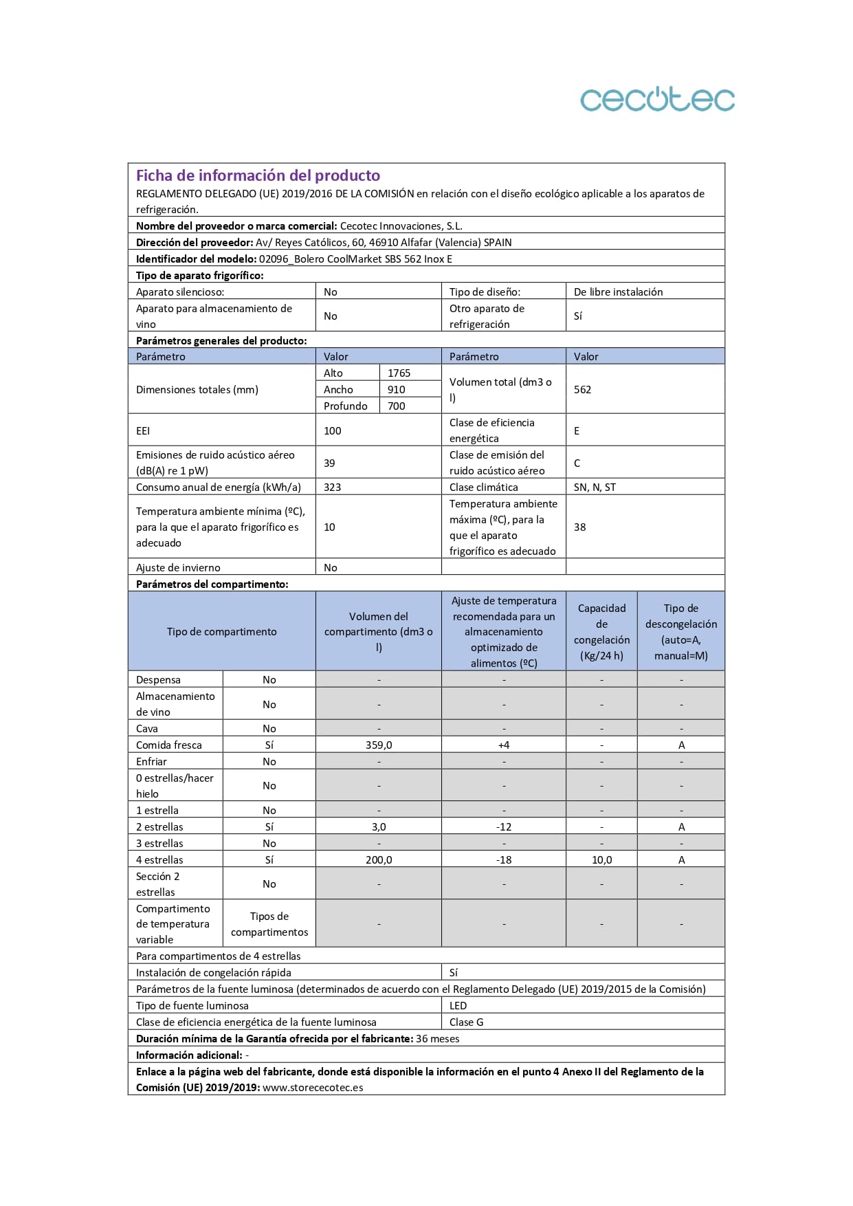 Cecotec Réfrigérateur américain Bolero CoolMarket SBS 562 Inox E. Réfrigérateur inoxydable, 562L, Total No Frost, Inverter Plus, Multi AirFlow, Refroidissement Rapide et Congélation Rapide.