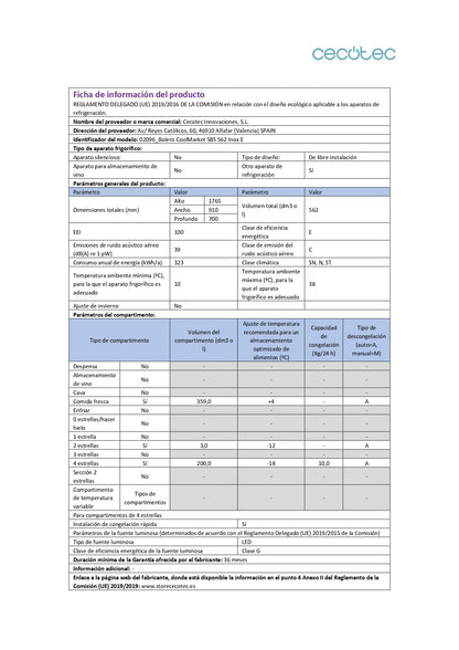 Cecotec Réfrigérateur américain Bolero CoolMarket SBS 562 Inox E. Réfrigérateur inoxydable, 562L, Total No Frost, Inverter Plus, Multi AirFlow, Refroidissement Rapide et Congélation Rapide.