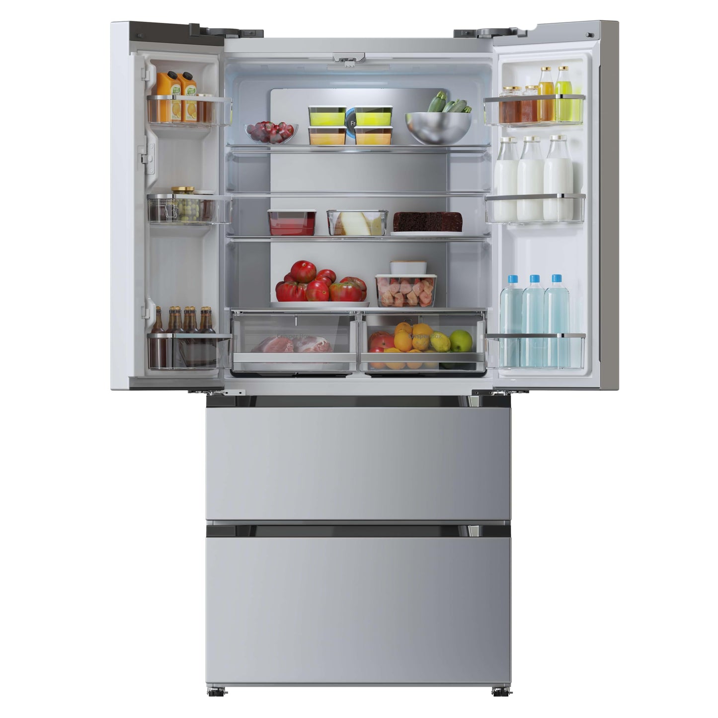 Cecotec Refrigerator French Door Stainless Steel 510 L Bolero CoolMarket FD 510 Inox E. 183 cm High, 84 cm Wide, Motor Inverter Plus, Fast Cooling and