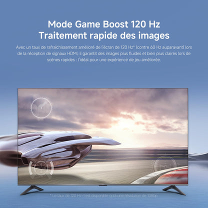XIAOMI TV F Pro 75, 190 cm (75 Pouces), 4K UHD QLED, Smart TV, Fire TV, Contrôle Vocal Alexa, HDR10+, Mode Game Boost 120Hz, MEMC, 2Go+32Go, Compatible avec AirPlay