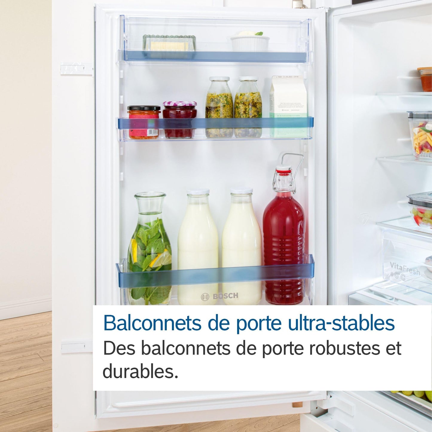 BOSCH KIR41VFE0, Série 4, Petit réfrigérateur, Encastrable, 122,5 x 56 cm, 204 L