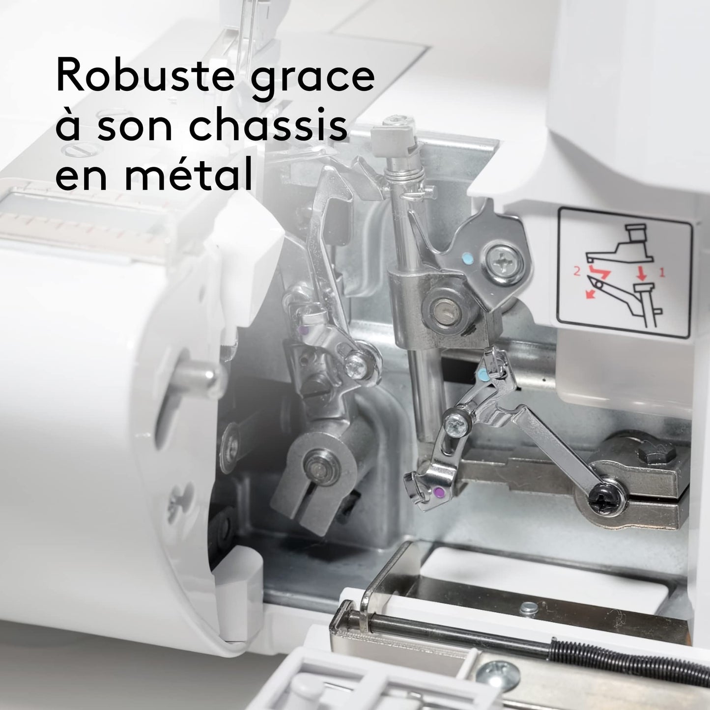 VIOLA LOOK T8 Surjeteuse avec Différentiel, Enfilage Simplifié, Machine à Coudre Overlock Facile à Utiliser 2/3/4 Fils, Lumière LED, Silencieuse