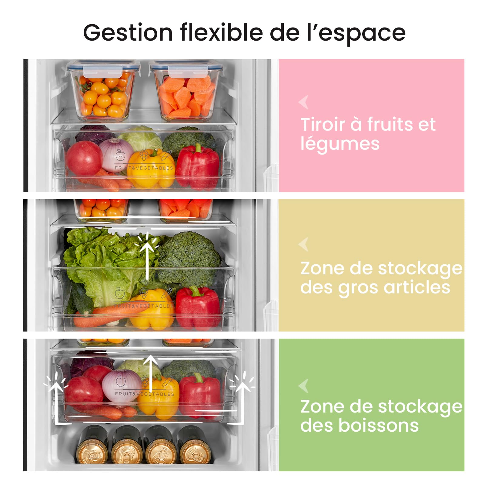 Comfee' RCB169DK2(E) 174L Réfrigérateur avec Congélateur/Hauteur 150 cm/Low Frost/Température Réglable du Réfrigérateur/Lumière LED/195 kWh/an/115L Réfrigérateur/59L Congélateur/Noir