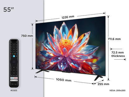 TCL 55T6C Fire TV 55 Pouces QLED 4K UHD Smart TV, HDR (Multi-Format), Dolby Atmos, Motion Clarity