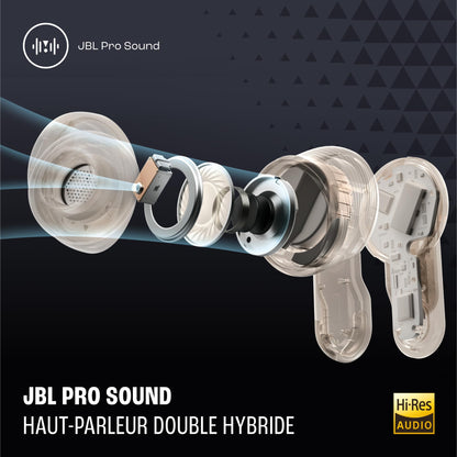 JBL Tour Pro 3, Écouteurs sans Fil, étui Intelligent de Recharge, 40h d'autonomie, avec Réduction de Bruit Adaptative, Bluetooth, Son Spatial 360, Noir