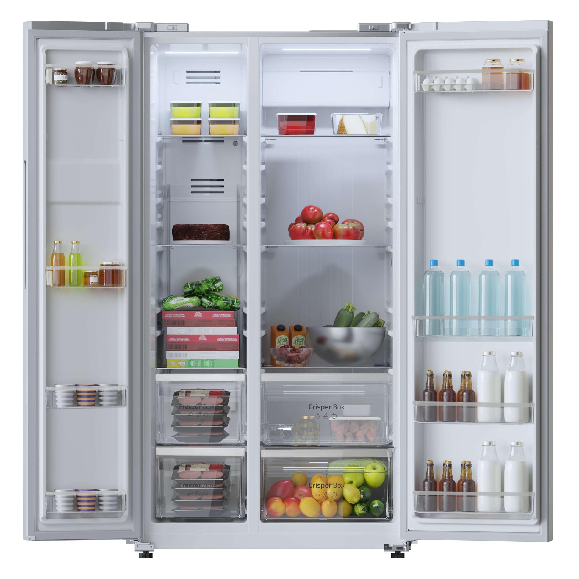 Cecotec Réfrigérateur américain Bolero CoolMarket SBS 562 Inox E. Réfrigérateur inoxydable, 562L, Total No Frost, Inverter Plus, Multi AirFlow, Refroidissement Rapide et Congélation Rapide.