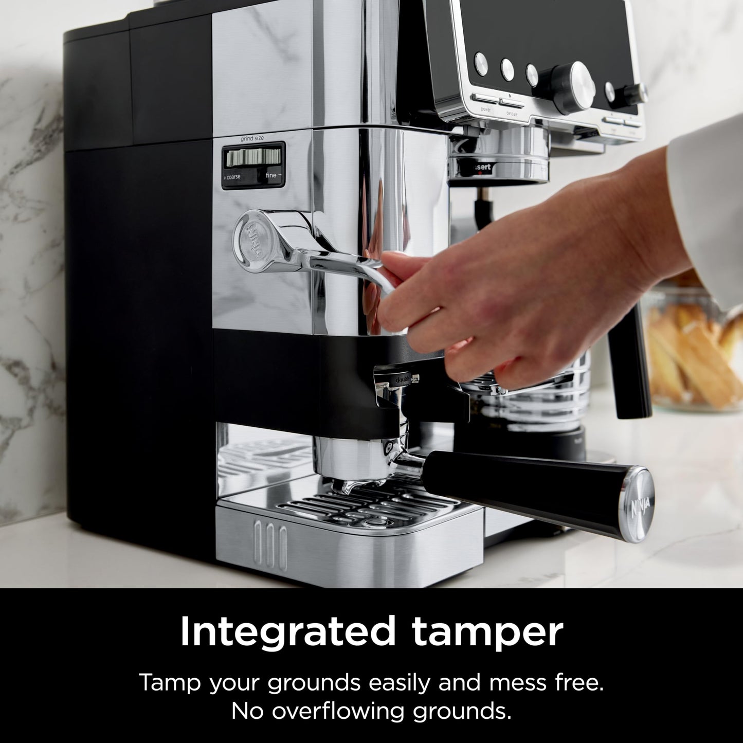 Ninja Luxe Café Pro Series, Espresso Machine, Drip Coffee, Cold Brew, Hot Water, Integrated Tamper, Built-in Grinder, Hands-Free Frother for Cappuccin