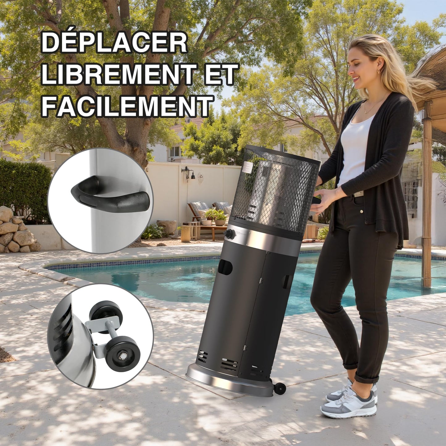 Bali OUTDOORS chauffage de gaz extérieur 7.3kW - Chauffage mobile-Housse de pluie