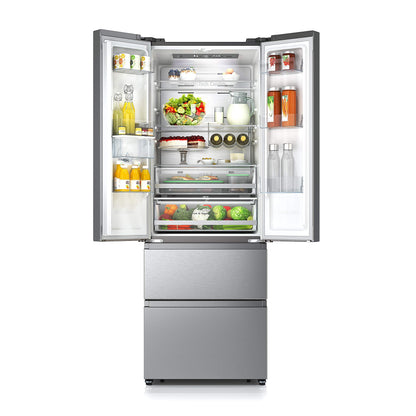 Hisense RF632N4WIE Réfrigérateur congélateur à porte française, NoFrostPlus, compresseur inverter, distributeur d'eau, CrispZone, 200 cm, partie réfri