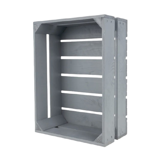 Caisson de rangement en bois gris pour organiser les espaces - 40 x 30 x 20