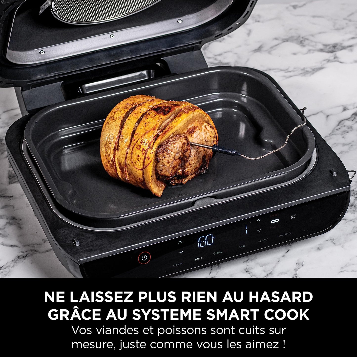 Ninja Foodi MAX Health Grill & Air Fryer, 6-en-1, Griller, Frire, Cuire, Rôtir et plus, 3,8L, Pièces Lavables au lave-vaisselle, Cuivre/Noir, Exclusivité Amazon AG551EUCP
