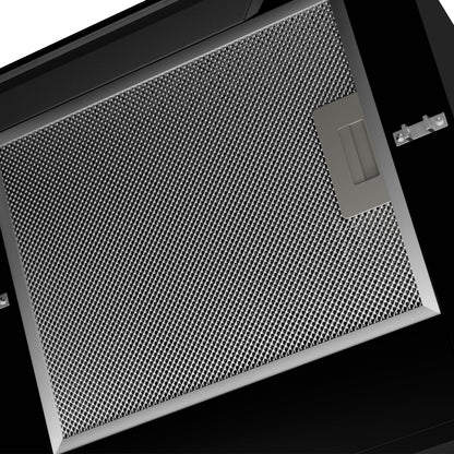 Ciarra CBCB6750C Classe A++ Hotte Murale Inclinée 60 cm 350 m³/h - 3 Vitesses - Mode Recyclage ou Evacuation - Filtre Charbon CBCF002 Inclus - Contrôle Tactile - Panneau en Verre Noir