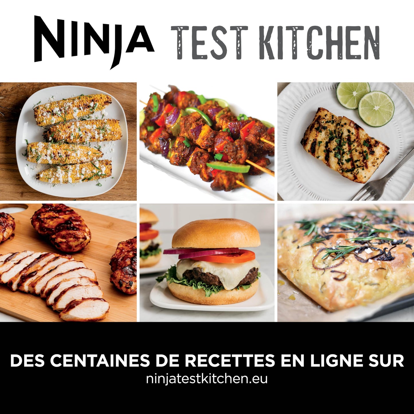 Ninja MAX 6-en-1 Grill d’intérieur et friteuse sans huile, 6 modes, cuit jusqu’à 6 hamburgers, capacité 3,8 l, faible dégagement de fumée, thermomètre à viande numérique inclus, Gris/Argent, DG551EU